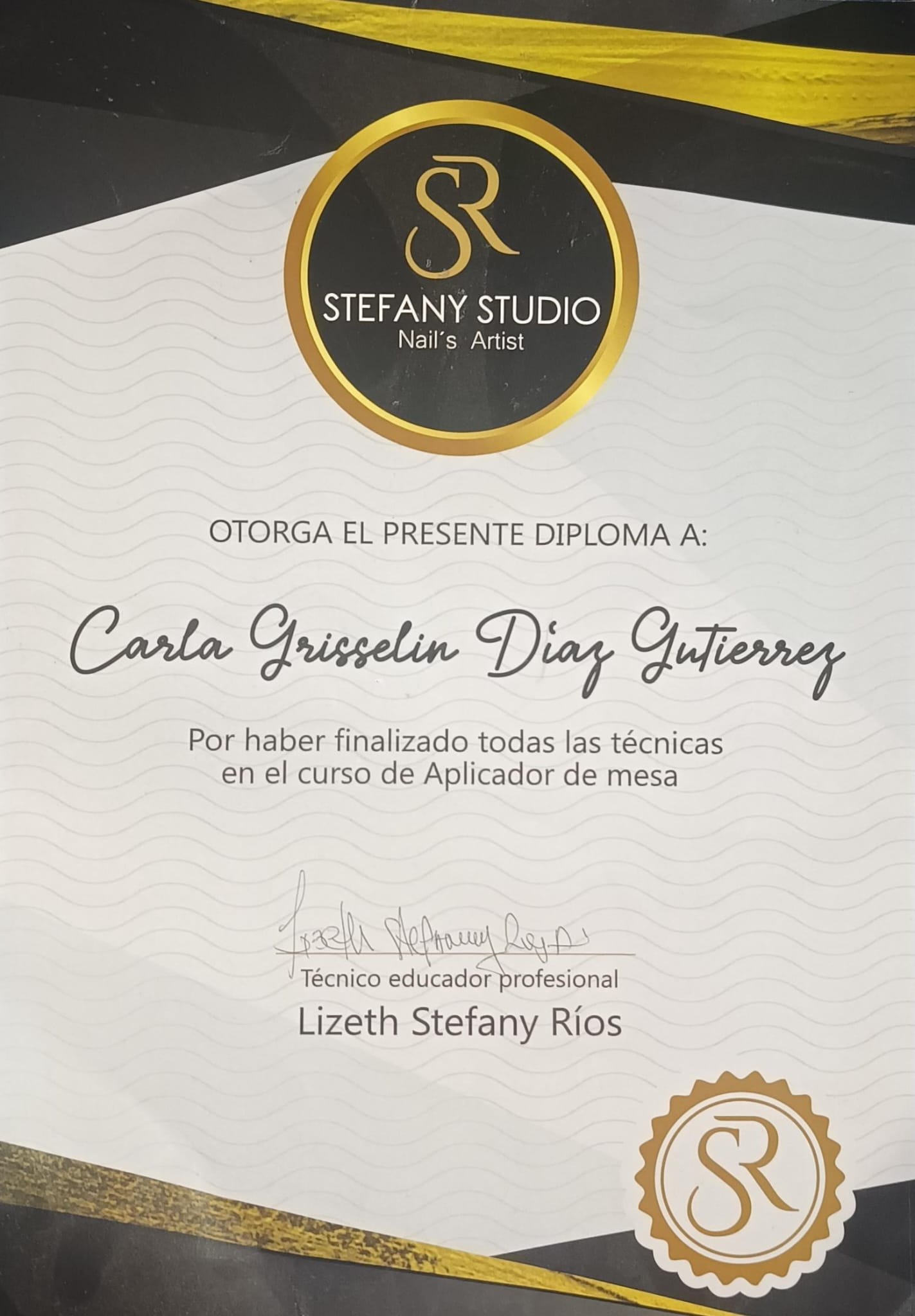 Certificado Aplicados de Mesa